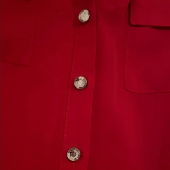 Nygard Vibrant Red Women's Button-Down Shirt - Picture 3 of 4